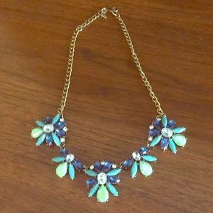 J crew blue and green statement necklace